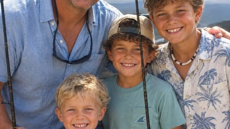 My husband took our three sons fishing,